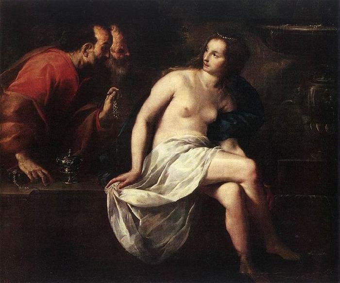 CAGNACCI, Guido Susanna vecchioni oil painting image